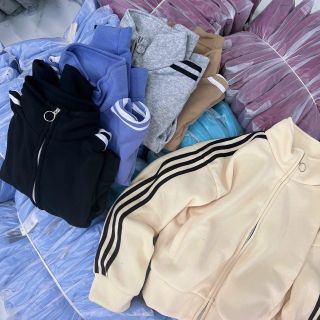 Áo khoác nỉ nam nữ form rộng ba sọc tay phong cách ulzzang unisex cổ trụ trơn
