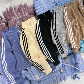 Áo khoác nỉ nam nữ form rộng ba sọc tay phong cách ulzzang unisex cổ trụ trơn