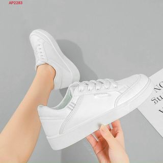 Giày thể thao nữ chất da mềm màu trắng đẹp AP22