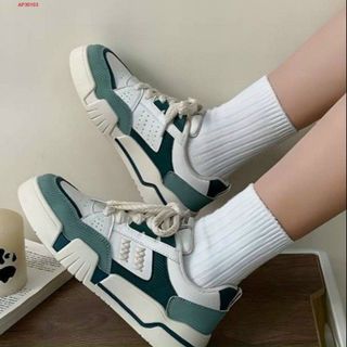 Giày thể thao nữ da mềm phối 2 màu đẹp
