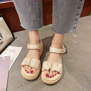 Sandal nữ quai ngang nhún đế bánh mỳ đẹp