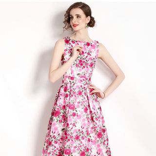 Đầm bigsize gấm hoa cao cấp DR D96649