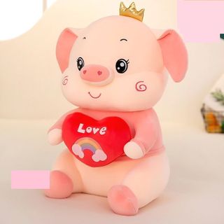Heo bông ôm tim 42cm