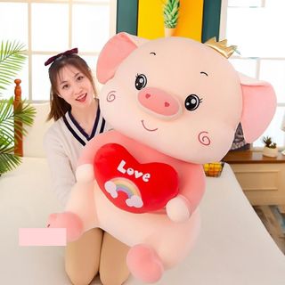 Heo bông ôm tim 42cm