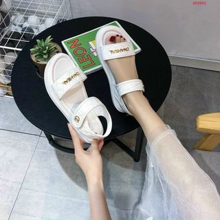 Sandal nữ quai ngang caro trơn đế bánh mỳ đẹp giá sỉ