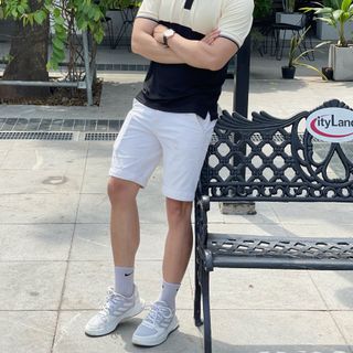 ÁO THUN NAM CỔ BẺ, ÁO POLO NAM PHỐI MÀU BE