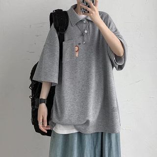 Áo thun POLO form rộng - phông nam nữ cotton oversize - Polo Sư Tử - Xưởng thời trang Calyn
