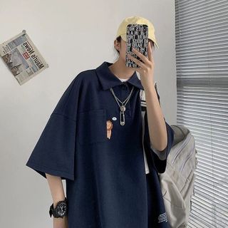 Áo thun POLO form rộng - phông nam nữ cotton oversize - Polo Sư Tử - Xưởng thời trang Calyn