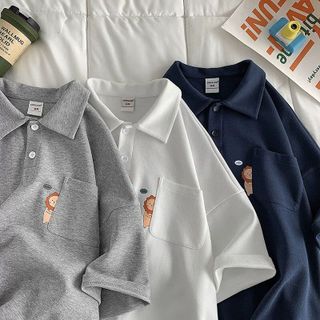 Áo thun POLO form rộng - phông nam nữ cotton oversize - Polo Sư Tử - Xưởng thời trang Calyn