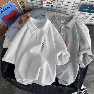 Áo thun POLO form rộng - phông nam nữ cotton oversize - Polo Sư Tử - Xưởng thời trang Calyn