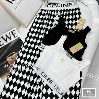 Sét áo ba lỗ quần dài ống rộng CELINE