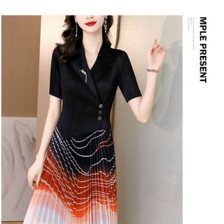 Đầm trung niên dập ly cao cấp DR D983769