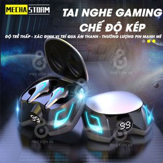 Tai Nghe BLUETOOTH GAMING Amoi K8 Bluetooth 5.2, Tai Nghe Chơi GAME Không Dây Có Đèn LED Độ Trễ CỰC THẤP