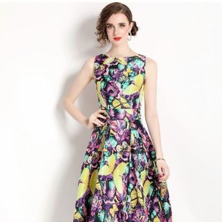 Đầm bigsize gấm hoa cao cấp DR D97639