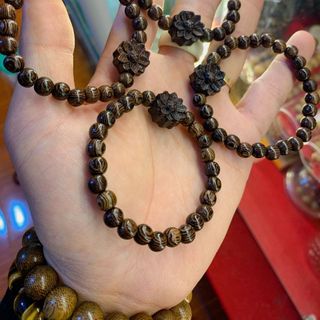 Vòng mun dả trầm mix sen