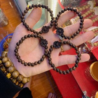 Vòng mun dả trầm mix sen