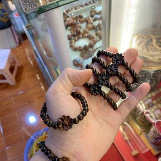 Vòng mun dả trầm mix sen