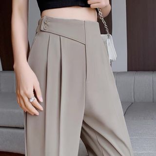 Quần baggy 2 khuy lệch chun