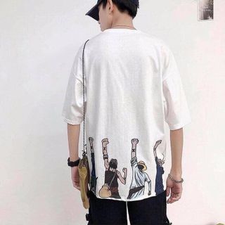 Áo thun tay lỡ form rộng in hình One Piece