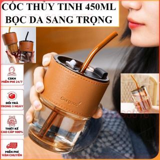 Cốc thủy tinh hổ phách GorGous bọc da 450ml