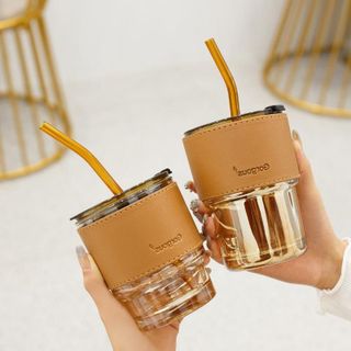 Cốc thủy tinh hổ phách GorGous bọc da 450ml