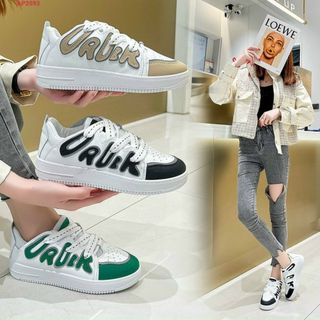 Giày thể thao nữ chất da mềm viền chữ đẹp