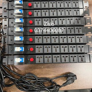 Thanh nguồn PDU 6 ổ cắm đa năng M MCB 20A + Dây nguồn EU 3X1.5MM2 -AnRack