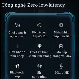 Tai nghe bluetooth 5.2 Gaming P30 TWS, Âm thanh HIFI cao cấp, Bluetooth 5.0, Chống ồn ANC