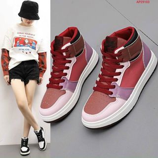 Giày thể thao nữ da mềm cổ cao đẹp