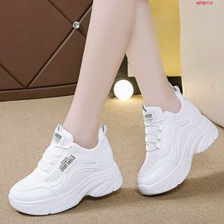 Giày thể thao nữ độn đế chất da đẹp AP28
