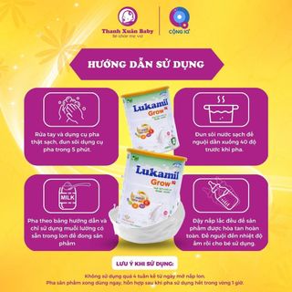 Sữa bột Lukamil Grow IQ vị hạt chia Mỹ phát triển chiều cao và trí não 900g - Thanh Xuân Baby