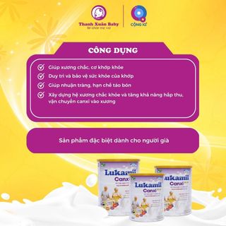 Sữa bột Lukamil Canxi Nano vị hạt chia Mỹ bổ sung Canxi cần thiết 900g - Thanh Xuân Baby