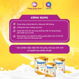 Sữa bột nghệ Super Nano Curcumin 900g phục hồi sức khỏe sau phẫu thuật - Thanh Xuân Baby
