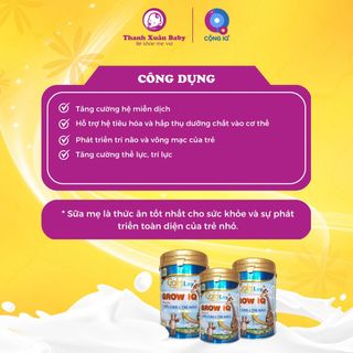 Sữa bột Goldlay Grow IQ phát triển chiều cao trí não 900g - Thanh Xuân Baby