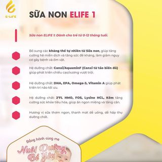 Sữa non Elife 1 dành cho trẻ từ 1- 12 tháng tuổi