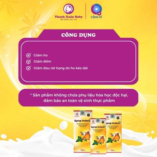 Siro bổ phế Syrup Hedera cao lá thường xuân giảm ho, giảm đờm đau rát họng 100ml - Thanh Xuân Baby