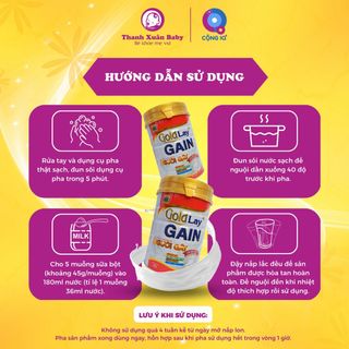 Sữa bột cho người gầy Goldlay Gain tăng thể lực và cân nặng 900g - Thanh Xuân Baby