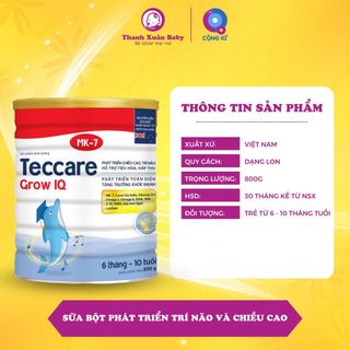 Sữa bột Teccare Grow IQ sữa bò phát triển trí não và chiều cao cho trẻ 800g - Thanh Xuân Baby