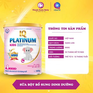 Sữa bột IQ Platinum Kids sữa bò bổ sung dinh dưỡng phát triển toàn diện cho trẻ 900g - Thanh Xuân Baby