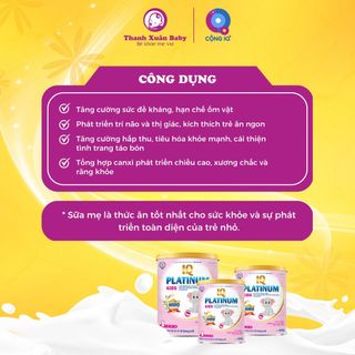 Sữa bột IQ Platinum Kids sữa bò bổ sung dinh dưỡng phát triển toàn diện cho trẻ 900g - Thanh Xuân Baby