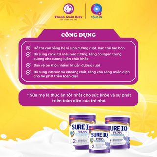 Sữa bột Sure IQ Pedia bổ sung dinh dưỡng cho trẻ biếng ăn 900g - Thanh Xuân Baby