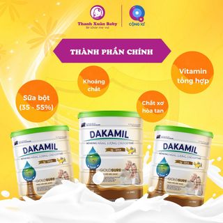 Sữa bột Dakamil Gold Sure bổ sung dinh dưỡng, tăng sức đề kháng 900g - Thanh Xuân Baby