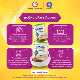 Sữa bột Dakamil Gold Sure bổ sung dinh dưỡng, tăng sức đề kháng 900g - Thanh Xuân Baby