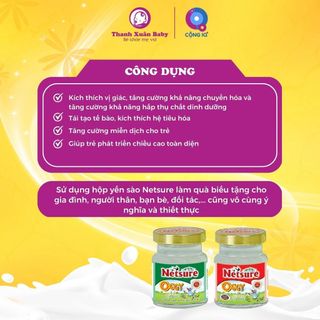 Yến sào chưng sẵn Netsure Oggy Kid bổ sung dinh dưỡng cho trẻ (tổ yến 15%) - Thanh Xuân Baby