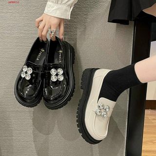 Giày lười trẻ em da bóng mềm đính đá đẹp