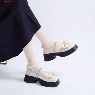 Giày búp bê nữ nơ phối quai ngang đính đá