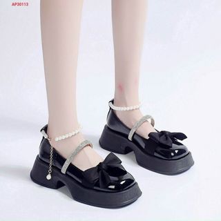 Giày búp bê nữ nơ phối quai ngang đính đá