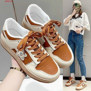 Giày thể thao nữ da mềm họa tiết hoa đẹp AP30