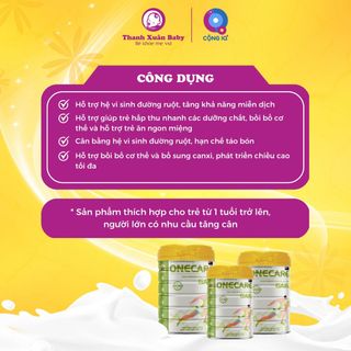 Sữa bột Onecare Gain bổ sung dinh dưỡng hỗ trợ tăng cân cho người gầy 900g - Thanh Xuân Baby