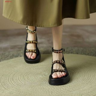 Sandal nữ da mềm 2 quai ngang phối ngọc đẹp